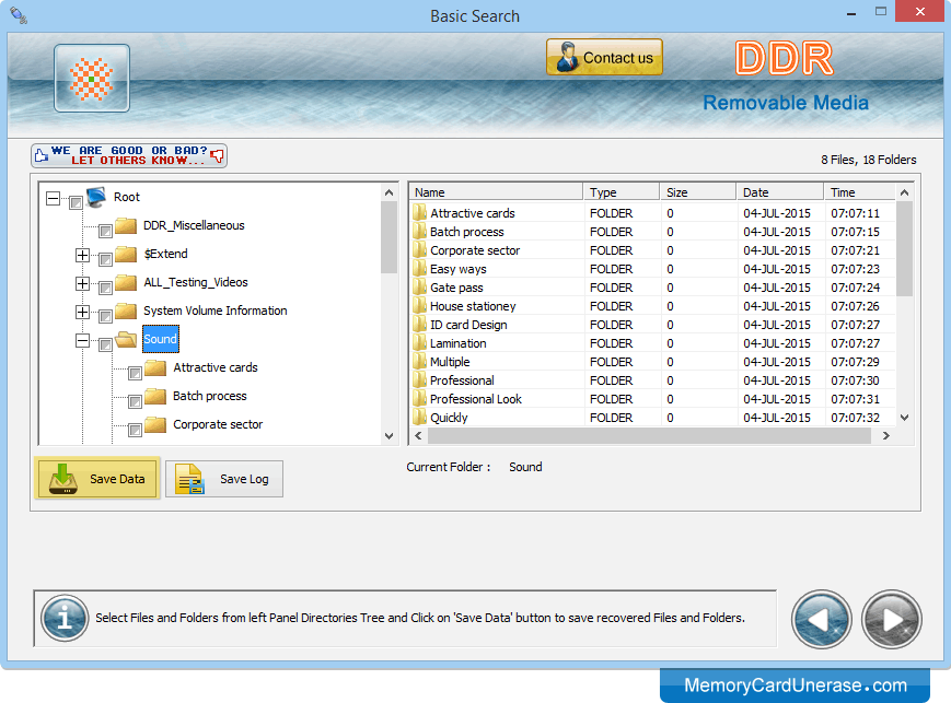 Removable Media Data Unerase Software